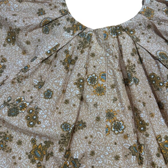 NWT Elan Oversized Floral Mini Dress Tan Folk floral Size Small - Picture 4 of 6